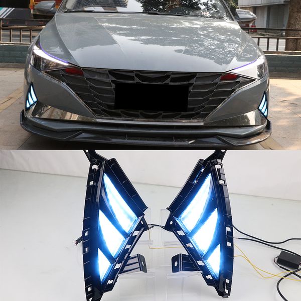 1set Auto LED DRL Daytime Running Light Light Lampe Turn Signal Assemblage de lumière pour Hyundai Elantra 2020 2021 2022