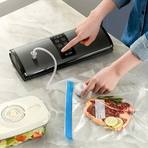 1 ensemble, Machine automatique de scellage sous vide pour aliments avec écran tactile, système de scellage sous vide pour la conservation des aliments, Modes aliments secs et humides, accessoires de cuisine