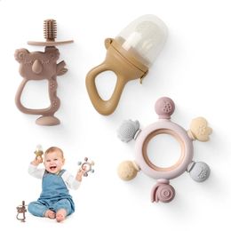 1set bébé Silicone Koala Training Brosse de dents Bague en bois un enfant en bas âge gratuit