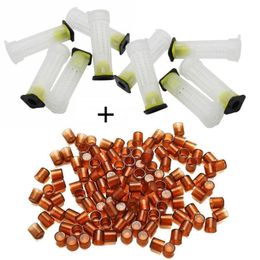 1set Bee Queen opfokking nieuw plastic bruine/groene kleurcellen kooien kamerbekers cel kooi cage cap bijen gereedschap imkers kit