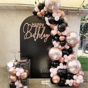 1 SET Zwart Rose Goud Roze Ballon Boog Prinses Verjaardag Ballonnen Slinger Kit Baby Douche Meisjes Bruiloft Decor 240226