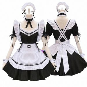 1set Zwart Wit Leuke Lolita Maid Kostuums Meisjes Vrouwen Mooie Meid Cosplay Kostuum Animati Show Japanse Outfit Dr Kleding 40Ok #