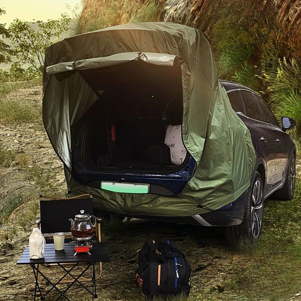 Kit de tente de Camping, Cabana SUV avec auvent, grand espace, Vision Large, hayon de voiture, résistant aux déchirures, Atta arrière 240220, 1 ensemble