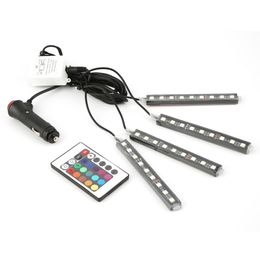 Auto interieur decoratieve licht RGB 9 LED-atmosfeer Rode lamp laadauto LED-voetwell licht