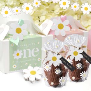 1set Daisy Flower Paper Bannine Paignes suspendues lebels pour joyeux anniversaire Baby Shower Party Decorations de mariage Supplies Cadeaux