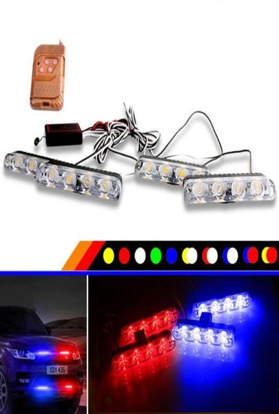 1Set DC 12v Camión de automóvil Luz de emergencia 4x4 LED LED parpadeantes Carstyling Police Light Strobe Advertir Light2922719