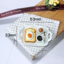 1set Dollhouse Miniature Food Breakfast Egg Egg Toast Coffee tasse pour Blyth Ob11 Doll Play Foodt Accessories Toys