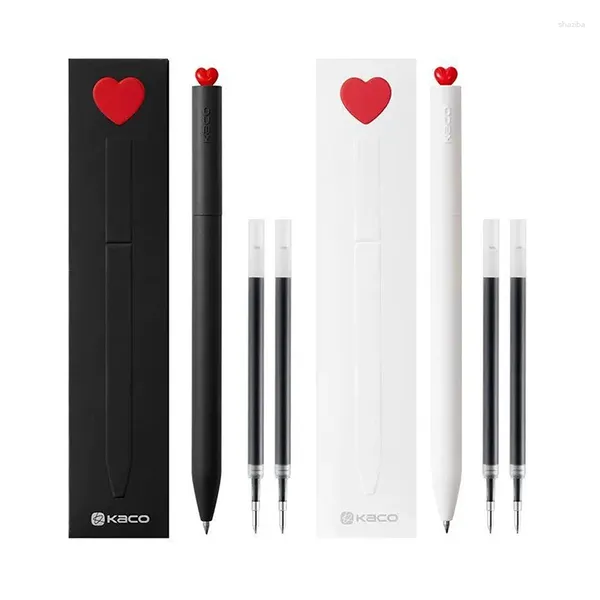 1 ensemble de stylos à encre Gel First Love, cœur/étoile, 0.5mm, écriture lisse, pointe Fine, double bille, Signature, stylos rotatifs mignons, cadeau