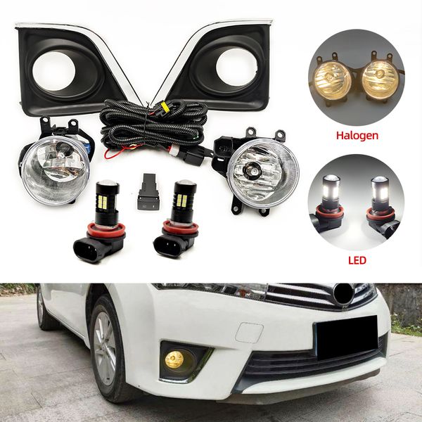 1 Set Fog Lights for Toyota Corolla 2014 2015 2016 LED FOG LAMBLAGE COVERS COVERS GRILLIGHT FOGLIGHTS Cames Frames