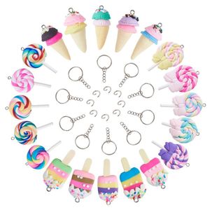 1 Set Handgemaakte Polymeer Clay Hangers Charms Ice Cream Lollipop Stijl voor DIY Sleutelhanger Maken Sieraden Armband Ketting Bevindingen