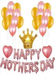 1 Juego de globos para el día de la madre feliz, decoración de fiesta temática, globo de papel de aluminio, globo de fiesta del día de la madre feliz Y06223306054