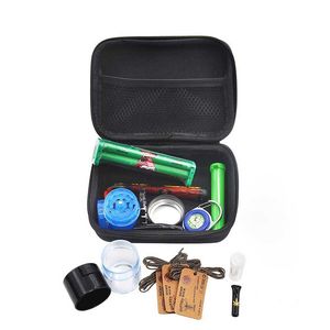 1 Set Honeypuff 12 Pcs Ensemble De Sac De Tabac En Plastique Fumer Broyeur D'herbe Pot De Stockage Métal Étain Silicone Fumer Pipe One Hitter Dugout Rolling