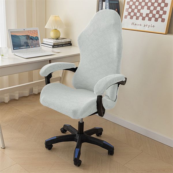 1set Jacquard Gaming Chair Cover Computer Chair Selt Protector Protector High Quality Elastic Boss Office Chair Cover avec couvertures d'accoudoir