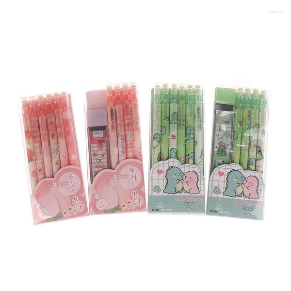 1 ensemble Kawaii crayon mécanique dessin animé crayons automatiques 0.5 MM avec gomme fournitures scolaires pour enfants étudiant papeterie