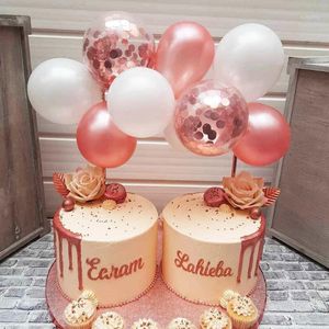 1 set Latex Ballon Gâteau Topper Décoration Babyshower Fournisseur DIY Enfants Fiançailles Ballons Fête D'anniversaire De Mariage Cérémonie I2T7