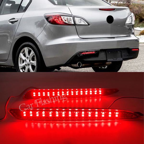 1SET LED Réflecteur de voiture Feu de freinage de la queue pour Mazda 3 2011 2011 2013 2014 2014 2015 Arrêt de pare-chocs AVERTISSEMENT ACCESSORIS