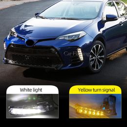 1 Juego de luces antiniebla del parachoques delantero Led DRL, marco de cubierta de luz antiniebla de conducción para Toyota Corolla SE XSE 2017 2018 2019285m