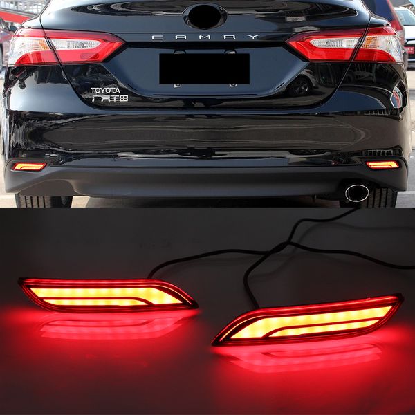 1Set Réflecteur LED Réflecteur Arrière de pare-chocs arrière Tour de la lumière Signal Lampe de brouillard brouillard Plug and Play for Toyota Camry 2018 2019 2020