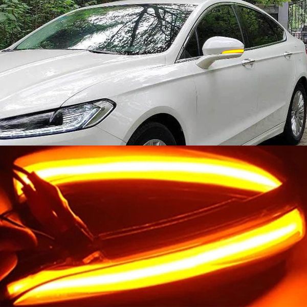 1Set LED Aile latérale Dynamique Turn Signal Signal Lumière Rétroviseur de rétroviseur pour Ford Mondeo MK5 2014-2019 MK V 5