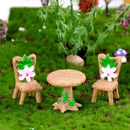 1set mini-chaise décor de maison miniatures fées ornements de jardin farines figurines toys bricol