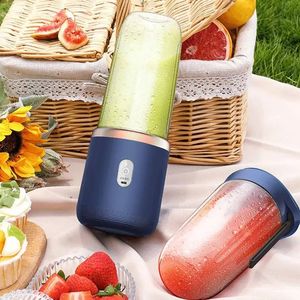 1set Mini Electric Juicer Cup Portable Blender Double Cup USB Rechargeable Juice Smoothie Mixing Cup Orange Juice Juicer Kitchen Stuff Clearance Kitchen