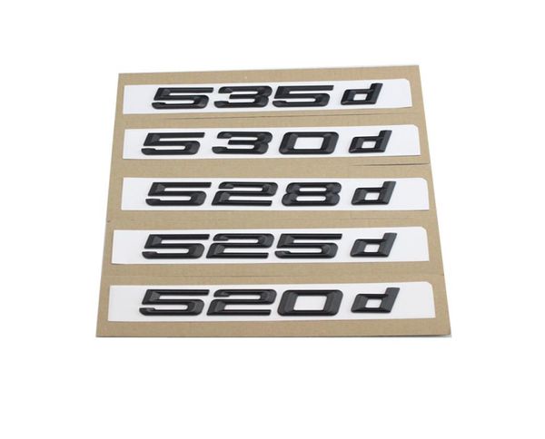 1Set New ABS 520D 523D 525D 528D 530D 535 Tapa del maletero Emblemas traseros Cartas negras para 5 series E60 E61 F10 F11 Emblema3051590