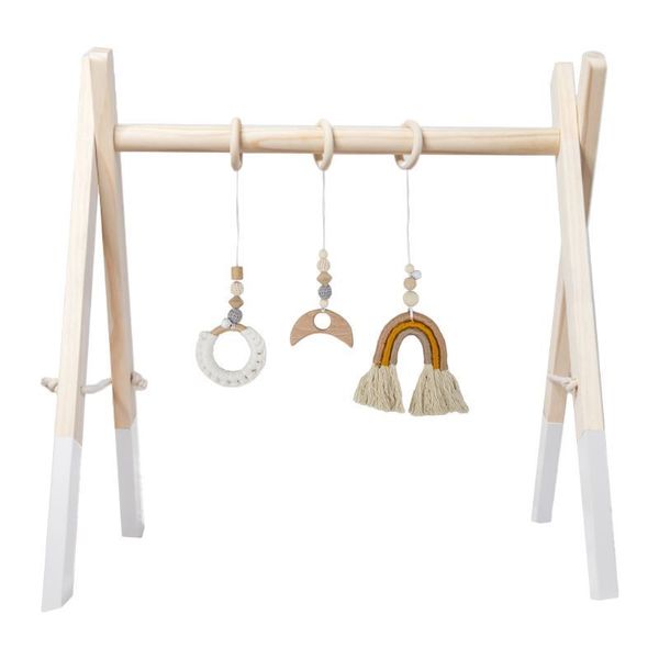 1 Set Nordic Cartoon Bébé En Bois Gym Fitness Cadre Rack Suspendu Pendentif Jouets Kit Nouveau Dropship 2 LJ201114