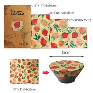 1set enveloppe de cire d'abeilles réutilisable Food Sac frais couvercle Jungle Jungle Party Brees Wrap pour le fromage sandwich