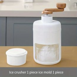 1 ensemble, machine à glace pilée et glacière, rabot à glace, broyeur à main, machine à glace, machine à smoothie, petit brise-glace manuel pour ménage de glace