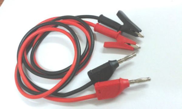 1 Juego de Cable de abrazadera de sonda de prueba de voltaje de silicona, cocodrilo a conector Banana de 4MM