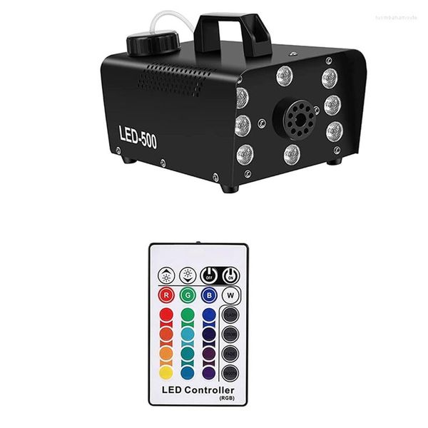 Machine à fumée de scène 1Set avec 8 lumières LED 16 couleurs effet brouillard Halloween squelette US Plug