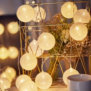 1 Juego, cadena de luces LED con bola de hilo, luces decorativas de bajo consumo, cadena de luces LED para decoración de fiesta de boda en dormitorio interior y exterior