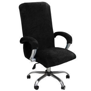 1 ensemble housse de chaise élastique en velours épaissi Internet café cinéma fauteuil étui personnel de bureau ordinateur siège pivotant amovible 240314