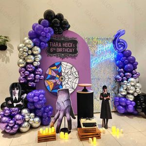 1 ensemble mercredi ballons Addams fête d'anniversaire décoration enfants douche garçons fille fournitures numéros ballon décor fond mur HKD230825 HKD230825