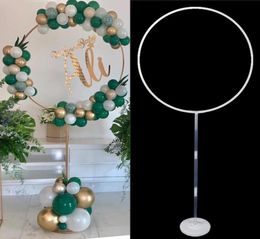 1Set2set witte ronde cirkel ballonstandhouder ballon frame decoraties bruiloftBaby douchebirthday feestkolom kolom staan 10279198541