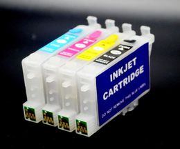 1 juego de cartuchos de recarga de tinta HYD T0601 T0602 T0603 T0604 de 4 colores para impresora de inyección de tinta Epson C68 C88 CX7800 CX4200 con permane2975306