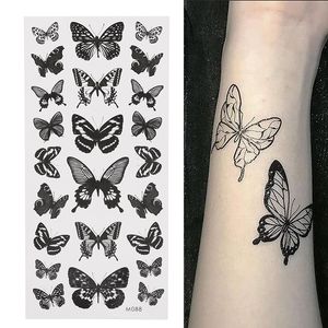 1 Feuille Étanche Tatouage Temporaire Autocollant 3D Papillon Thème Faux Tatouage pour Femmes Corps Jambe Bras Art