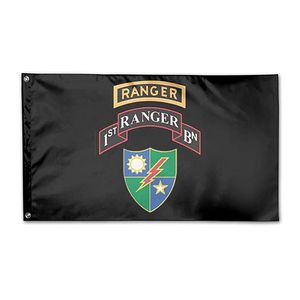 1st Battalion 75e Ranger Regiment Vlag Levendige Kleur UV Fade Resistent Double Stitched Decoratie Banner 90x150cm Digitale print Groothandel