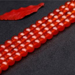 1 brin Lot 4 6 8 10 12 mm cornaline rouge agates perles rondes cornaline perles en vrac pour la fabrication de bijoux collier de bricolage H jllVlp