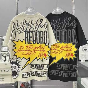 1to1mens Real Po Hellstar American High Street Hip Hop Alphabet Imprimer t-shirt Femmes Été Manches Courtes Top 230522 Mvz0