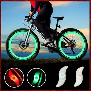 1 USD LED Flash Band Licht Fiets Wiel Ventieldop Licht Auto Fietsen Fiets Motorfiets LED Wiel Band Lamp 9 kleuren Zaklamp Blauw Groen Rood Geel Multicolour Spaken Lamp