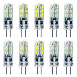 1W 10pcs G4 Bombilla LED de la lámpara DC 12V luz blanca Foco de 360 ​​grados de ángulo