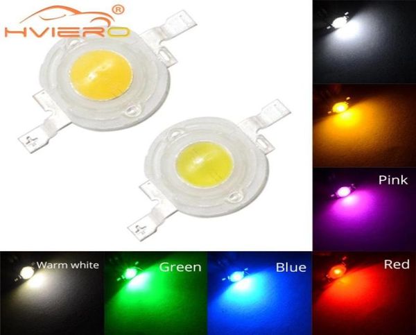 1W3W LED de alta potencia blanco rojo verde azul amarillo 100120LM Chip cuentas 4 líneas doradas lámpara de diodo emisor bombilla para luz DIY 8344229