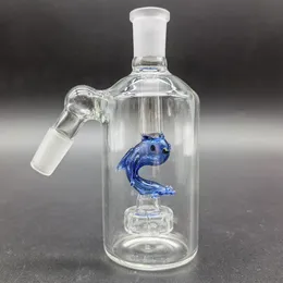 1x 14mm 45 ° verre cendrier tête dauphin à l'intérieur 45 ° narguilé mâle joint Bong