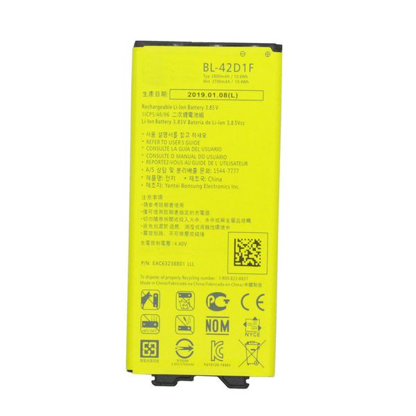 1x 2800mAh BL-42D1F Batería de repuesto para LG G5 VS987 US992 H820 H840 H850 H830 H831 H868 F700S F700K H960 H860N LS992 RS988