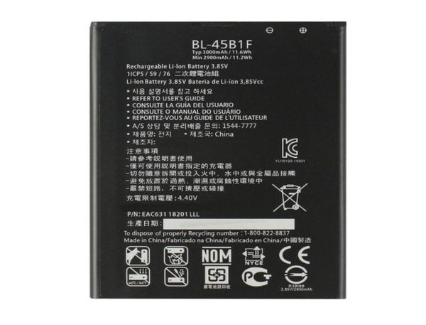 1x 3200MAH BL45B1F BL45B1F batería de reemplazo para LG V10 H968 H961N H900 H901 VS990 F600 F600L F600K H960A LS9925268071