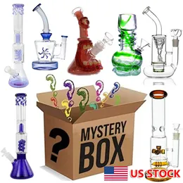 1x Caja ciega Glass bongs pesados ​​bong tubería de agua de cachorro al azar vaso pesado con tazón