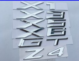 1X voiture style 3D Chrome argent X1 X3 X5 X6 GT Z4 lettres emblème coffre arrière botte Badge Logo autocollant pour BMW