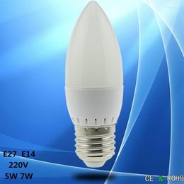 1x E27 LED LAMP 220V 5W 7W Warm / Cool White Corn Lamps Lampada Kroonluchter Crystal Candle Lighting Home Decoratie