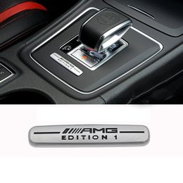 1x voor Mercedes Benz Alle auto interieur voorkant Center Gear Silvery AMG Logo Decoretive Trim Stickers